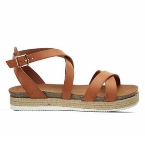 Camel, Size 6.5-7, Kallia Espadrille Platform Sandal